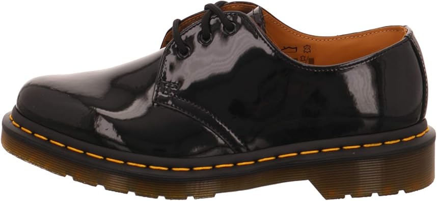 dr martens 1461 classic black patent flat shoes