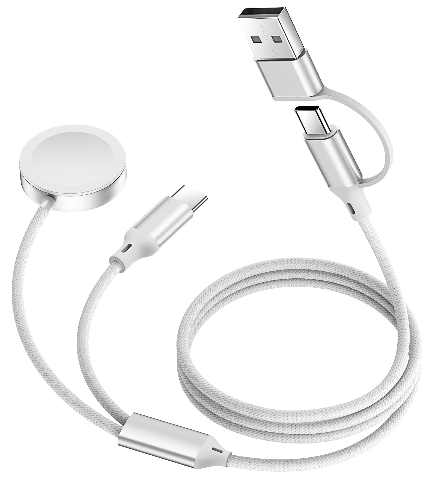 Photo 1 of ???? ???????? for Apple Watch Charger, [USB A/C Dual Port][Portable Travel Essentials]Compatible With iPhone 17/16/15, Magnetic Wireless Charging for iWatch Series Ultra 2/SE 2/10~1, [4FT]