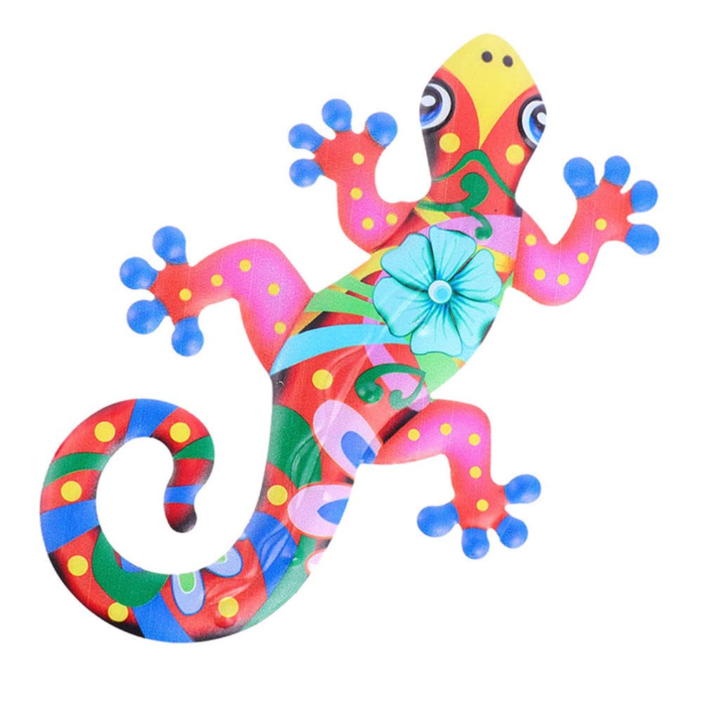 Holibanna Metal Gecko Wall Decor Lizard Art Wall Decorations Wall Sculpture for Home Bedroom Living Room Office Garden