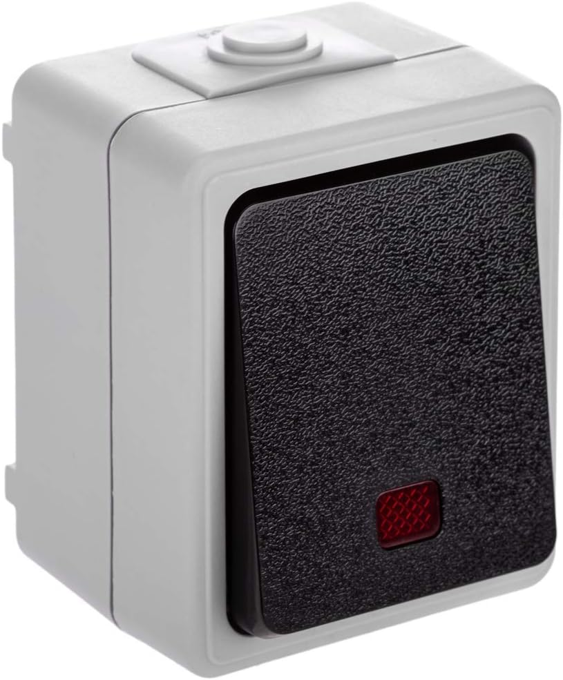BeMatik - Base de Superficie estanca IP54 10A 250V con un pulsador: Amazon.es: Electrónica