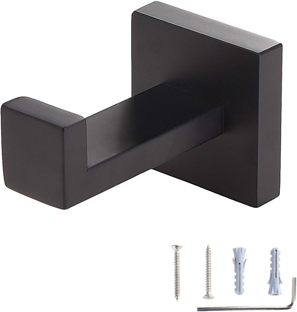 Toprema Robe Hook Single Towel Clothes Coat Hook Stainless Steel Matte Black Hanger Bathroom Lavatory Kitchen Cabinet Closet Hardware Wall Mount 1 Pack: Home Improvement