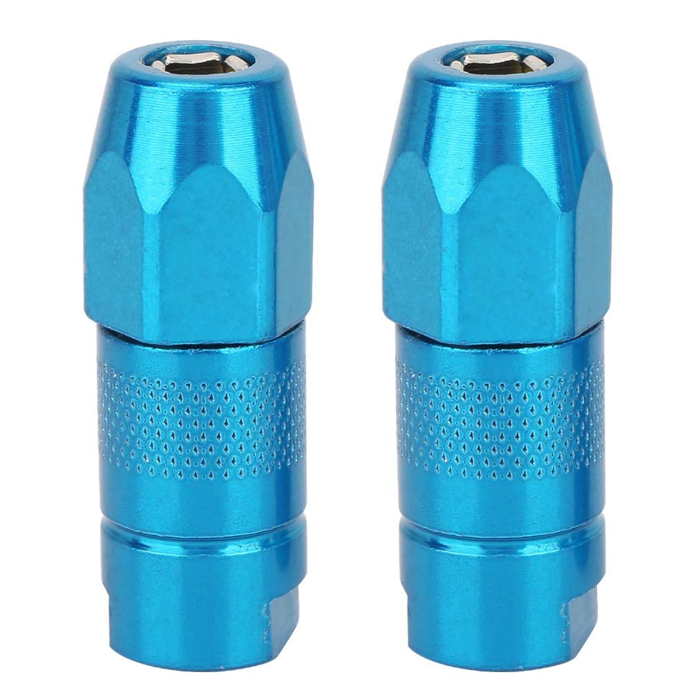 2pcs Grease Fitting Flat Steel Nipple Mechanical Lubrication Accessories Replacement (Blue)