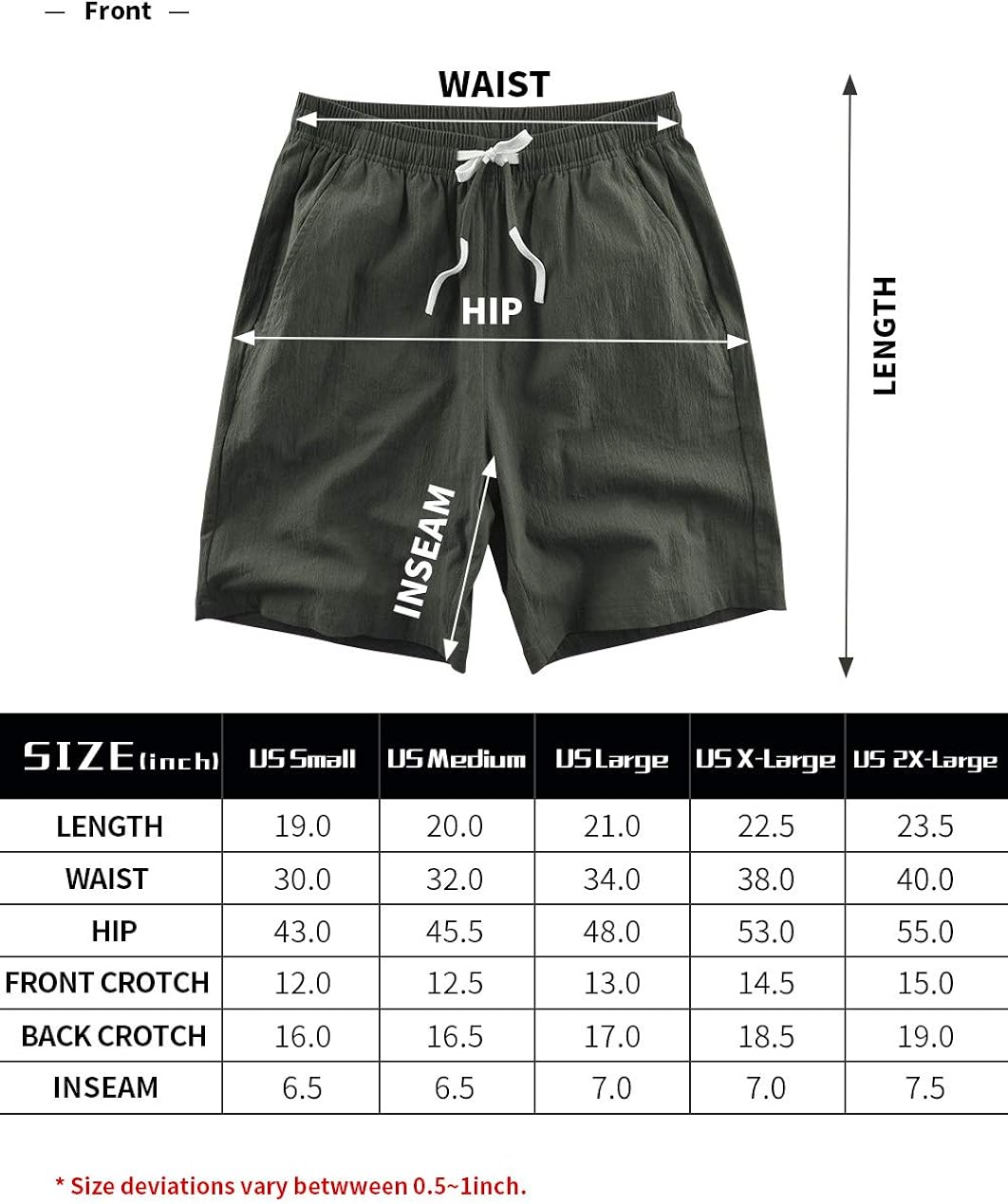 LTIFONE Mens Casual Shorts Elastic Waist 7" Inseam with Drawstring Slim Fit Summer Pants with Pockets at  Men’s Clothing store