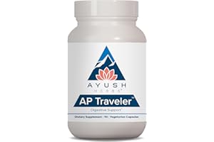 Ayush Herbs AP Traveler Digestive Support - Holy Basil & Neem Supplement for Women & Men, Source of Antioxidants, Helps Digestion, Made with Organic Ingredients - 90 Vegetarian Capsules (1 Count)