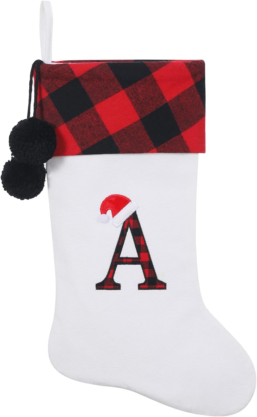 Stockings & Holders - SIRIPHUM 20 Inches Initial Monogram Embroidered lettetr Christmas Stocking，Christmas Decorations Stocking Personalized Stocking，Holiday Season Decor