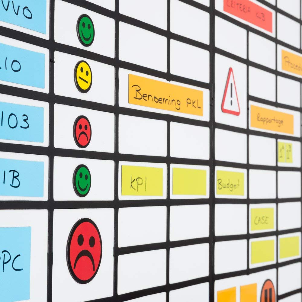 Magnetic Quick Grid Whiteboard - 23 x 15 Inch - Black - for Magnetic Boards, Whiteboards. Can be Used at Schools, Businesses and at Home