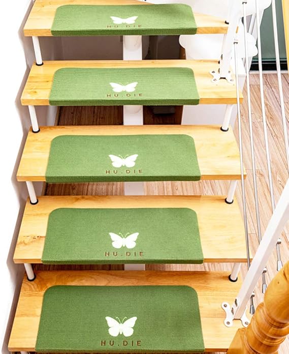 Non Slip Carpet Stair Treads, Butterfly Luminous Design, Pre Applied