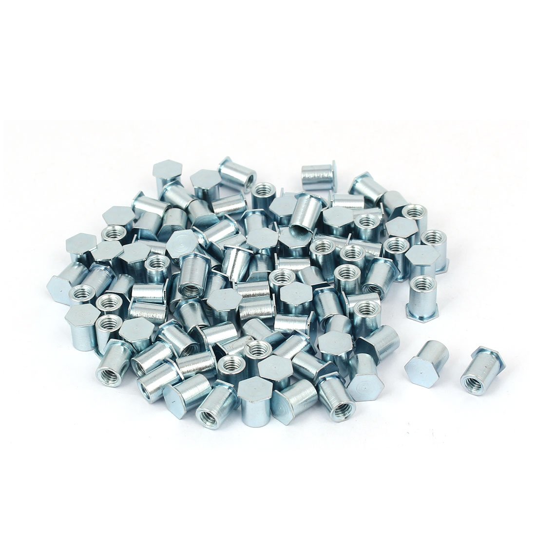 sourcingmap M4 x 8mm Female Thread Hexagon Head Blind Hole Self Clinching Standoffs 100 Pcs