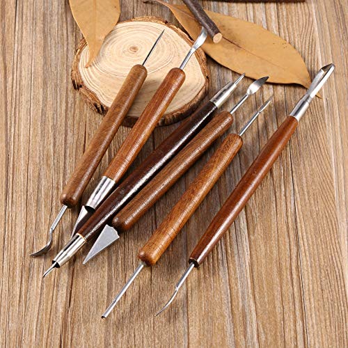 Leyeet 6pcs Clay Sculpting Set Wax Carving Pottery Tools Shapers Polymer Modeling
