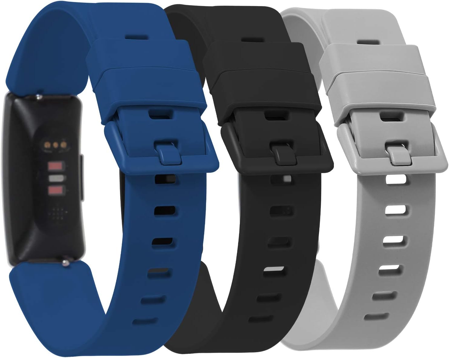 Zacro Straps Compatible for Fitbit Inspire HR & Fitbit Inspire Straps Replacement Bands and Protector Case Covers Soft Adjustable Waterproof Silicone Straps Watchbands 6 Colours Large/Small