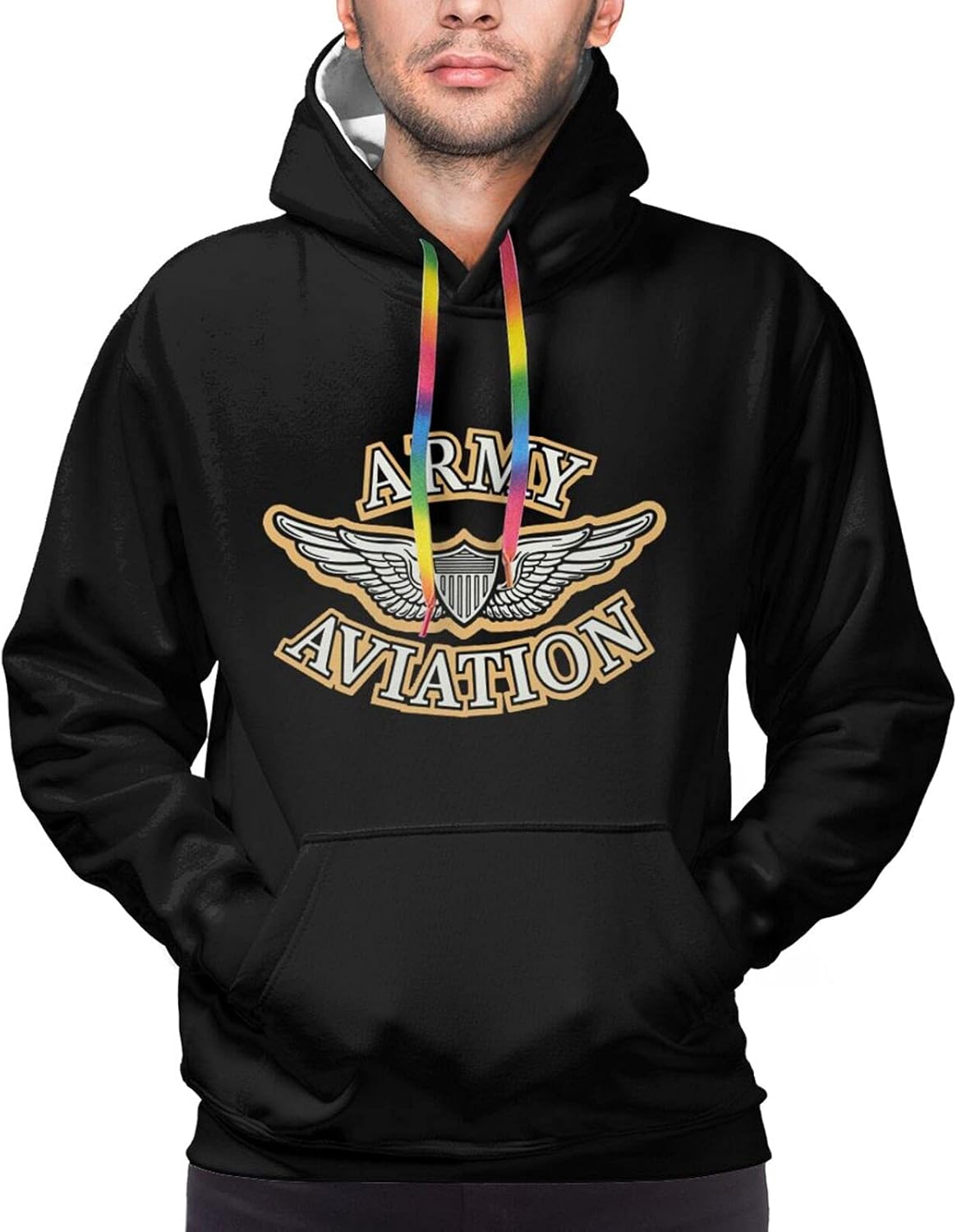 Men'S Us Army Aviation With Aircrew Wing Hoodie, Long