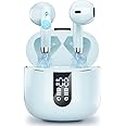 Wireless Earbud, Bluetooth 5.4 Headphones New 40H Ear Bud with LED Power Display, in-Ear Bluetooth Earbud HiFi Stereo Sound with 4 Mics, IP7 Waterproof Wireless Earphones for Android iOS, Light Green