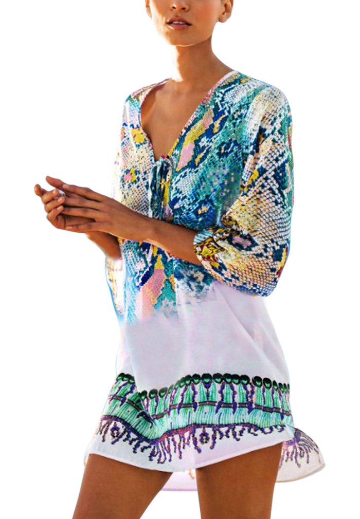 Boho Beach Cover Up per donna 2026 Costume da bagno kimono lungo Cover Up con uncinetto Sheer Light Summer Resort Wear Beachwear  200000345