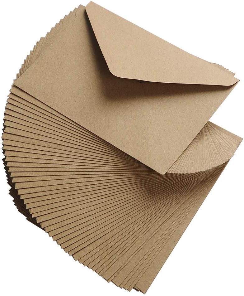 C6 Kraft Fleck Envelopes 114mm x 162mm Pack of 50 , Vintage Brown Self Seal, C6 Kraft Envelopes, for Weddings Invitation
