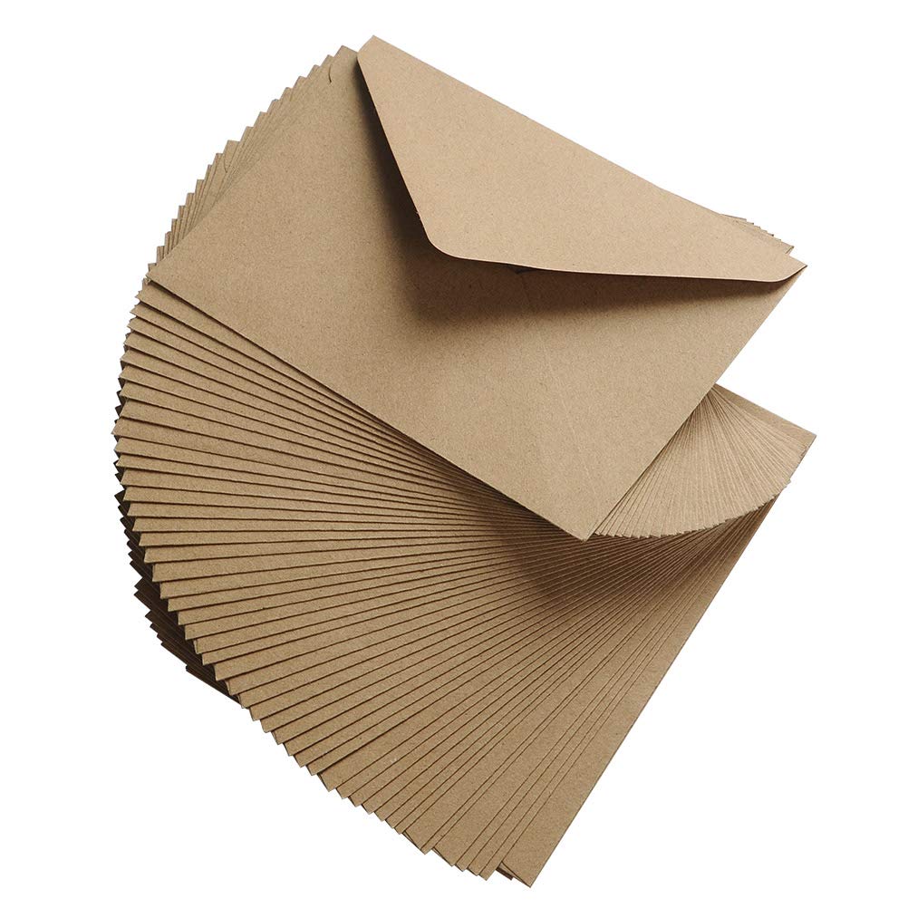 50Pcs Kraft Paper Envelopes C6 Kraft Envelopes Brown Kraft Envelopes Retro Brown Envelope Kraft Paper Cards Brown Envelopes C6 Kraft Paper Envelopes for Gift Greeting Cards Invitation