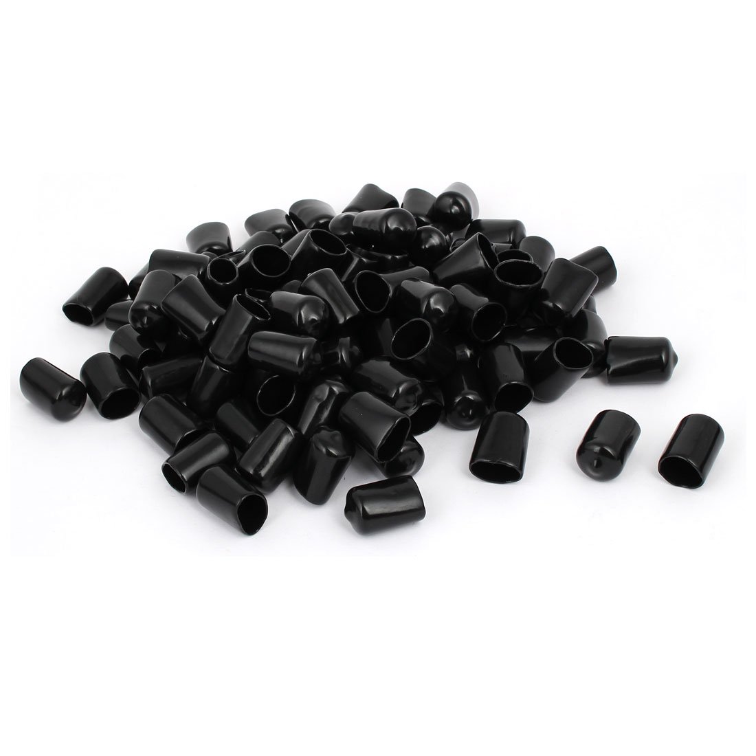 sourcingmap 13mm Inner Dia Rubber Hose End Cap Screw Thread Protector Cover Black 100pcs