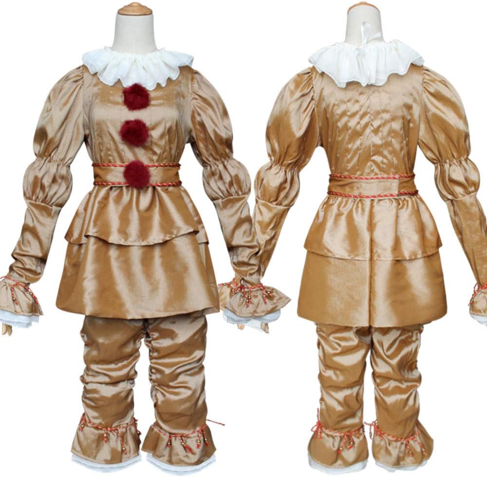 Adult Joker Pennywise Cosplay Costume It Chapter Horror Clown Halloween Party Costume Prop