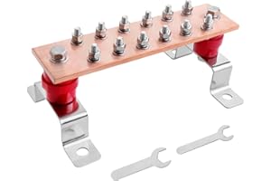 IHYTOON High quality 8.7 inch wall mounted copper ground rod kit, ground bus bar made of highly conductive copper with UL listed SM40 insulators, rated for Uimp up to 7.2KV and inhibits corrosion.(HYT-A002)