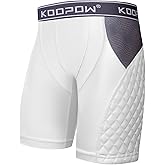 KOOPOW Youth Boys Padded Sliding Shorts with Cup Pocket, Compression Slider Underwear for Baseball Football, Lacrosse