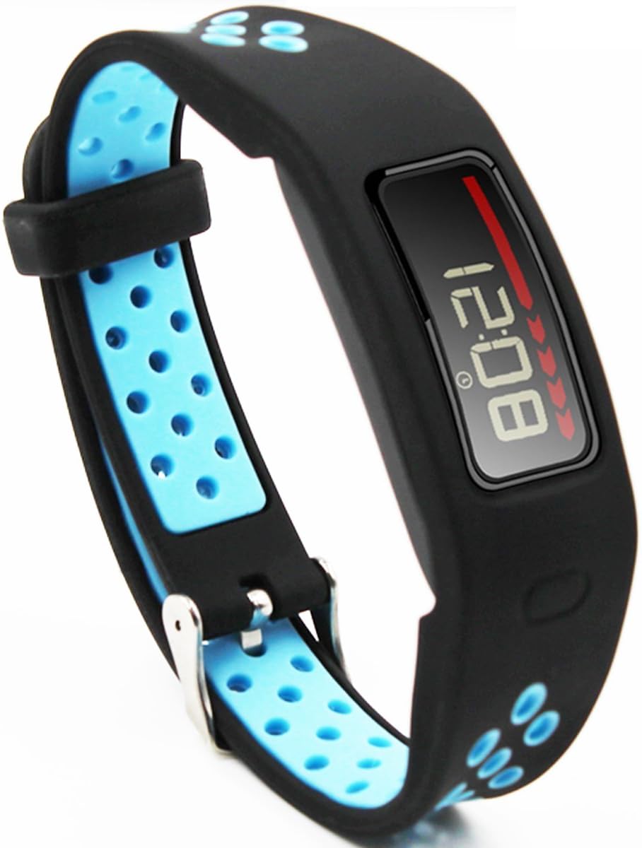 Woodln Fitness Wireless Replacement Band Straps for Garmin Vivofit Tracker Activity (Black Blue)