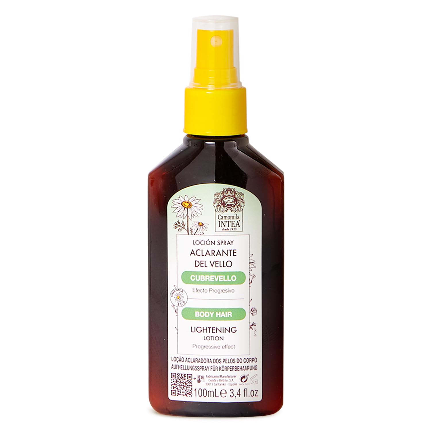 Camomila Intea - Hair lightening spray lotion - Cover hair - Special for bleaching facial and body hair - 100 ML