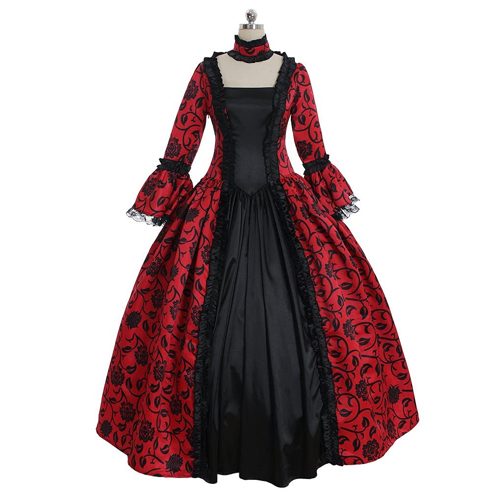 Photo 1 of 1791's lady Women's Victorian Rococo Dress Inspration Maiden Costume (red, XXL)