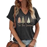 Tis The Season Halloween T-Shirt Womens Funny Pumpkin Short Sleeve Shirts Fall Season Graphic Tee Tops
