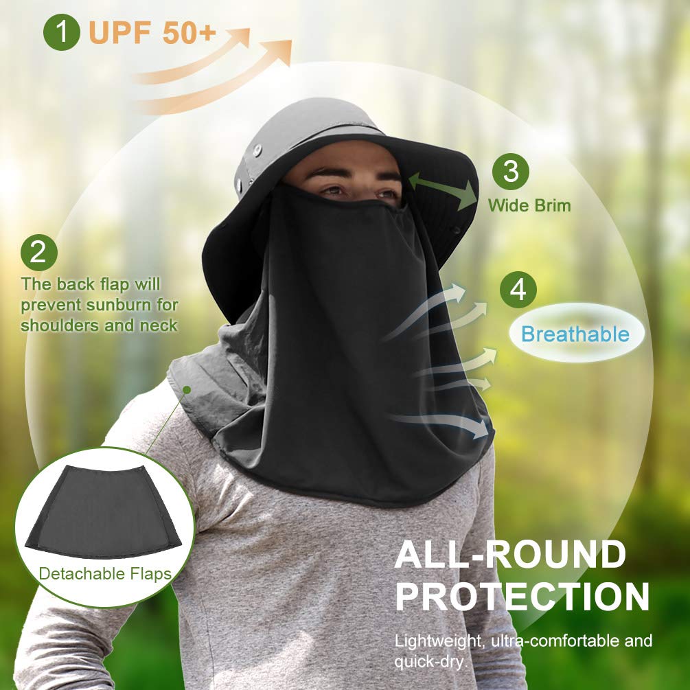 VBIGER Cappello da Pescatore Cappello per Il Sole (Grigio Scuro)