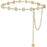 YooAi Rhinestone Diamond Flower Waist Belt Decorative Rhinestone Dress Belt