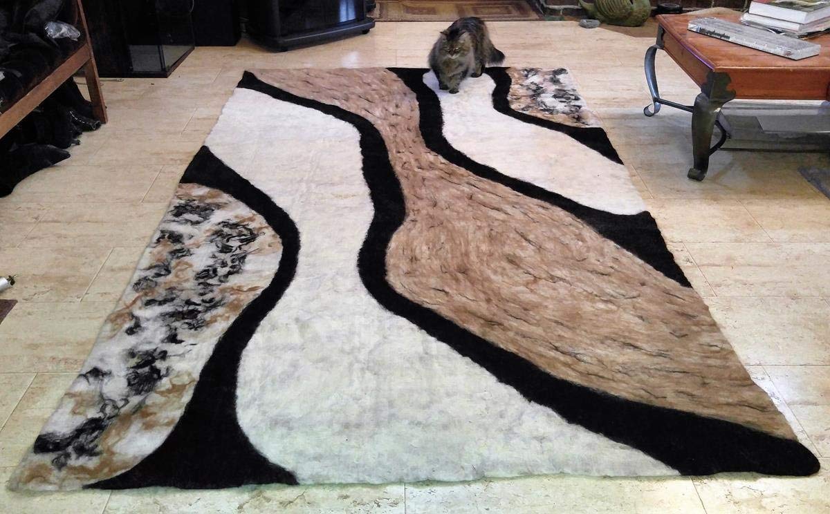 Alpaca carpet "Fluid alpaca" design ecological natural