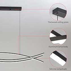 Matven Modern Chandelier, Linear Pendant Light LED