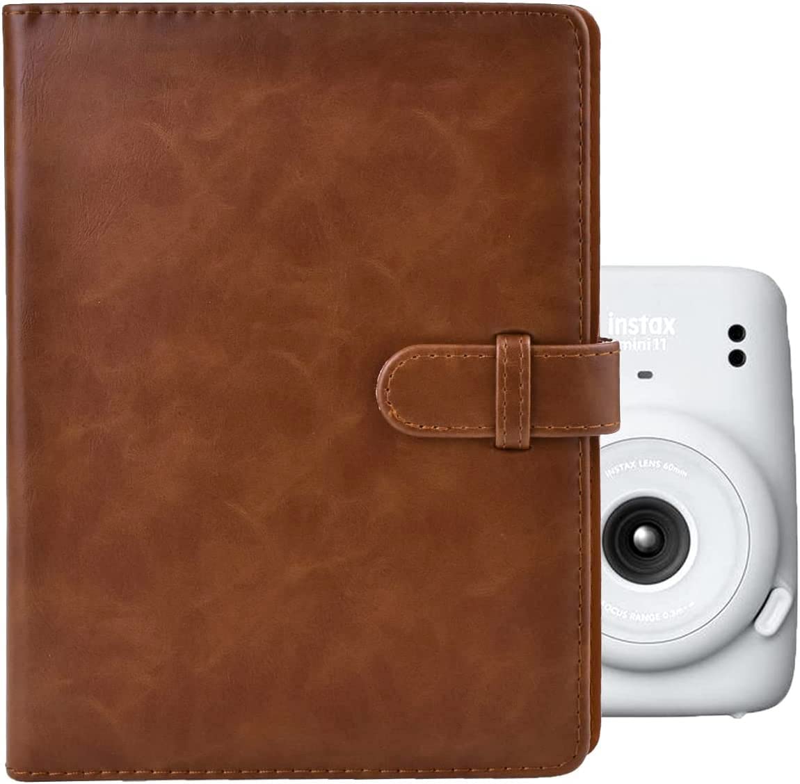MUZIRI KINOKOO 128 Pockets Photo Album for 3-inch Film Fuji Instax Mini EVO/Mini 12/11/9/8/7+/25/90 Camera Photo Digital Photography Photo Book Brown