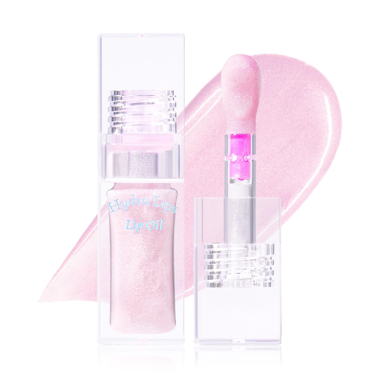 Prreal Fruit Color Changing Lip Oil, Moisturizing Shimmer Lip Oil with Big Brush Head, Hydrating Temperature Color Change Lip Gloss Lip Grow, Plumping Lip Oil Tinted for Lip Care,01 Watermelon