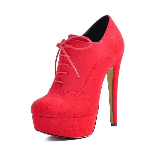 Onlymaker Women's Sexy High Heel Platform Ankle Bootie Lace Up Stiletto Comfortable Boots