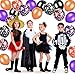Patelai 50 Pieces Christmas Red and Green Balloons 12 Inch Christmas Confetti Latex Balloons for Christmas Decoration Baby Shower Party Supplies(Black, Purple, Orange)