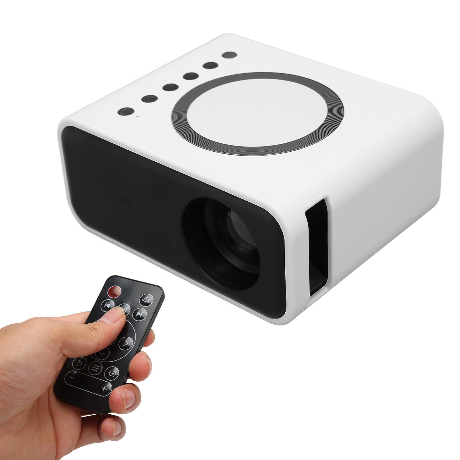 Asixxsix Mini Projector, Full HD 1080P Portable Projector Home Theater Movie Projector with Remote Control Compatible with IOS/Android Phone/Tablet/Laptop/PC, for Home Cinema Outdoor