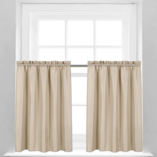 Amazon Com Valea Home Waffle Weave Textured Short Curtains For