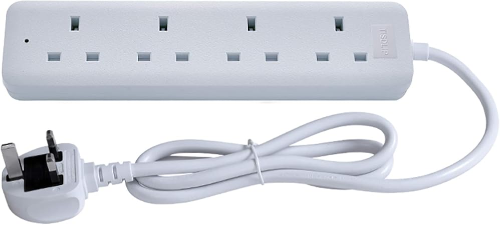 Lipwel Extension Lead 4 Way Socket 1 8m Cable White Amazon Co Uk Electronics