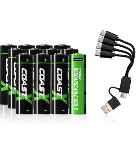 Amazon.com: Coast AAA USB-C Rechargeable Batteries, ZITHION