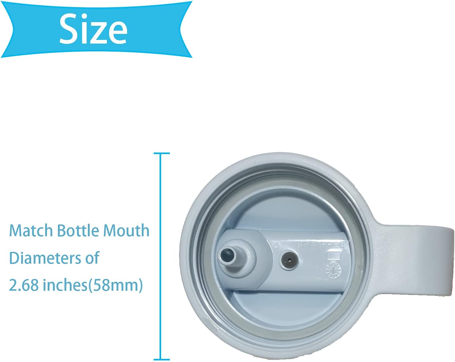 Top Souls Wide Mouth Straw Lids Compatible with Most Sports Water Bottles, 2 Lids 2 Long Straws 2 Brushes in 1 Value Pack (Stone & Black) : Sports & Outdoors