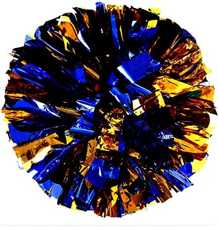 BCLAND Pack of 2 Cheerleading Metallic Foil & Plastic Ring Pom Poms Cheerleading Poms