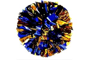 PUZINE 2pack/4pack 13" Cheerleading Metallic Foil & Plastic Ring Pom Poms Cheerleading Poms 100g