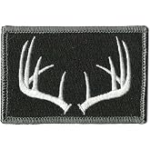Iron On Patch Emblem - Antlers Black - 2" x 3"