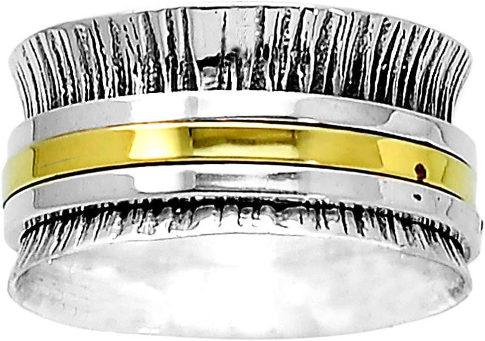 Desiregem Anti Anxiety and Worry Less Meditation Spinning 925 Sterling Silver Ring Size DGR1041 (7.5)