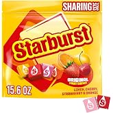 Starburst Chewy Candy, Sharing Size, Individually Wrapped Fruit Chews Candy, 15.6 Oz Resealable Bag