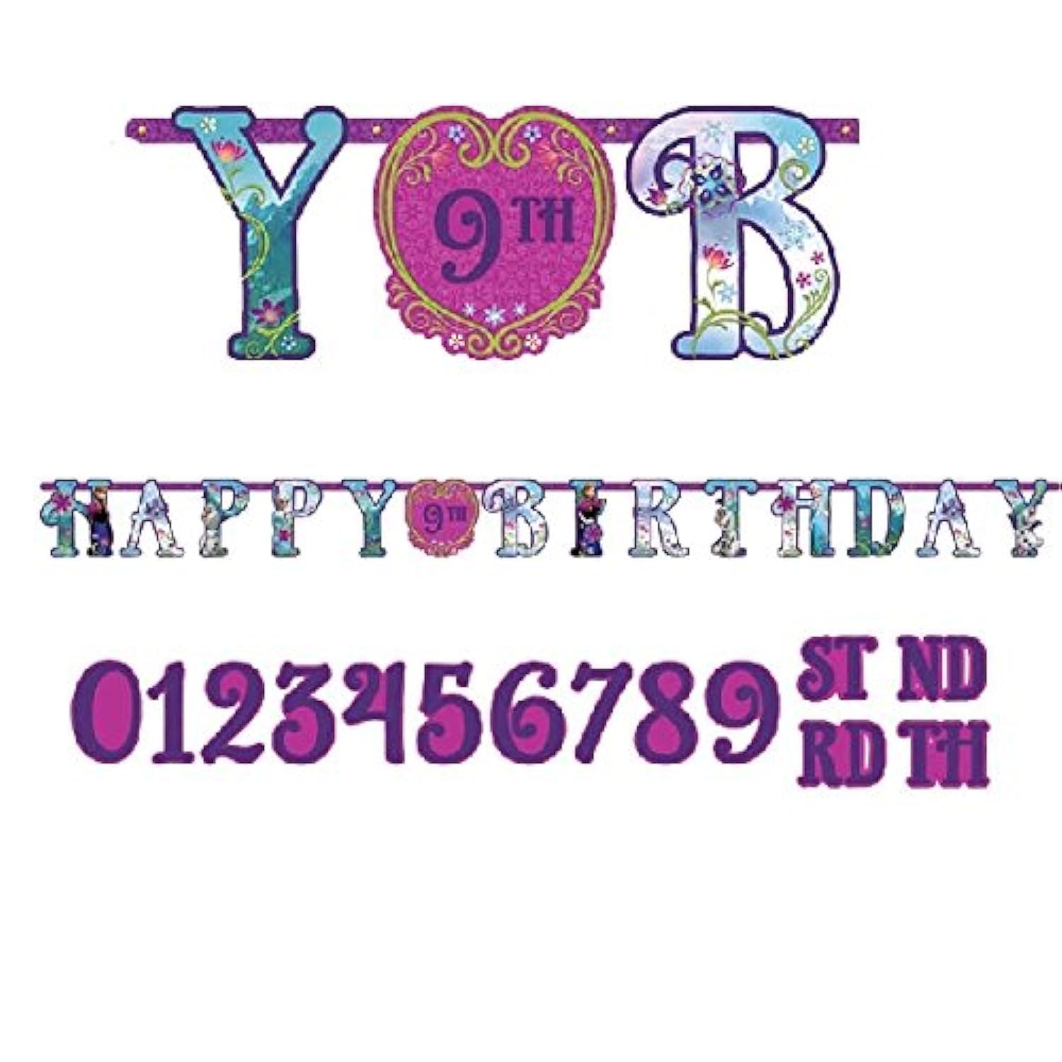 Disney Frozen 121416 Letter Banner with Add an Age Design and Frozen Theme, Multicolor - 1 Pc