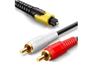 Tackston 192KHz DAC Optical to RCA Converter, Optical Audio Cable to Stereo Adapter, One Way Converter Signal Only from SPDIF to RCA Adapter for TV Audio Out, TV Audio Format Must Be Changed to PCM