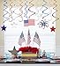 Moon Boat 40 Ct Fourth of July Patriotic Decorations Hanging Swirl - 4th of July American Flag/Stars Red White Blue Party Supplies