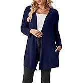 Cardigans Sweaters for Women Lightweight Long Sleeve Open Front Casual Fall Winters Cardigan with Pockets (S-3XL)