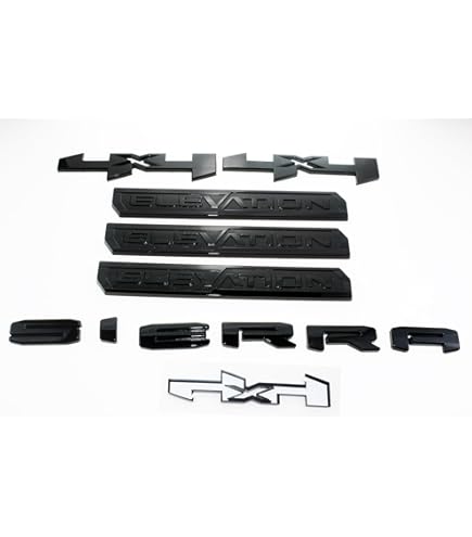 Set De 6 Calcomanías Con Efecto Fibra De Carbono Negro Para Emblemas De GMC Sierra 1500 2019 (frontal Y Trasera)